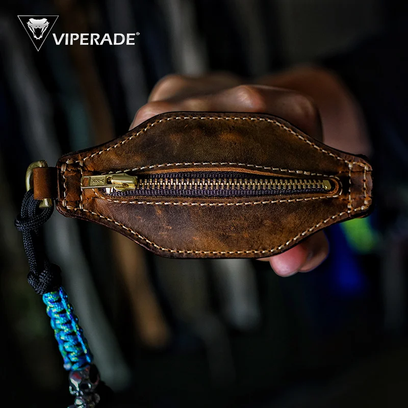 Appendix Carry Edc - ​ VIPERADE PJ10 スラップジャック ウォレット、コンパクトなレザー製小銭入れ＆ジッパー付きキーホルダー、男性の日常持ち運び（EDC）に最適 ​
