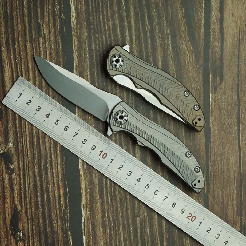Pocket Knife Ceramic - 新しい 0609 0609BRZ 折りたたみナイフマーク 20CV 刃チタン合金ハンドルセラミックベアリング屋外キャンプ狩猟サバイバル