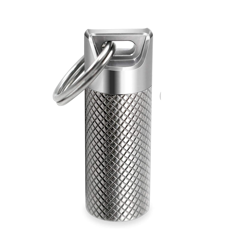 Edc Pill Carry - チタン合金ミニ防水倉庫キーホルダーピルボックスポータブル防水応急処置 EDC/アウトドア持ち運びに適しています