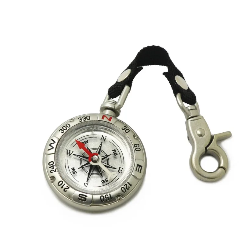 Compass Keychain Mini - GEFENSI ミニコンパス ストラップキーチェーン付き、多機能プロフェッショナルコンパス、サバイバルアクセサリー、アウトドアガジェット