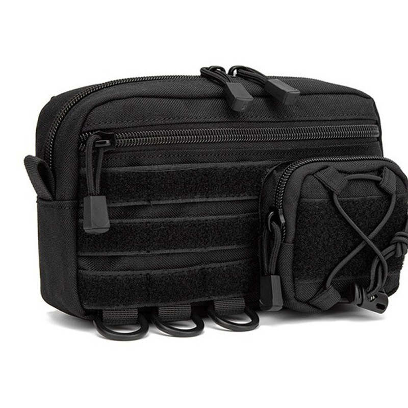 Edc Front Carry Bag - MOLLE水平戦術アドミンポーチフロントドローストリングポケットEMTユーティリティEDCオーガナイザーバッグアウトドアウエストキャリーポーチ