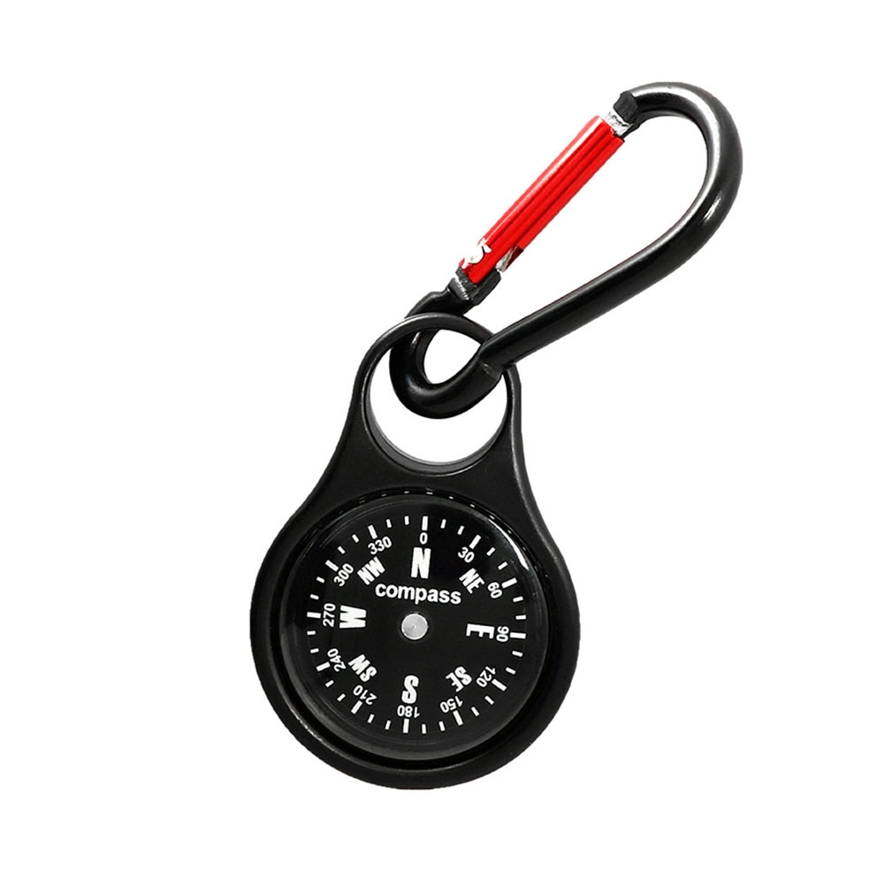 Compass Keychain Mini - ミニサバイバルコンパス カラビナ付き 軽量クイックハンギングコンパス ポータブルキーチェーンコンパス アウトドア緊急用