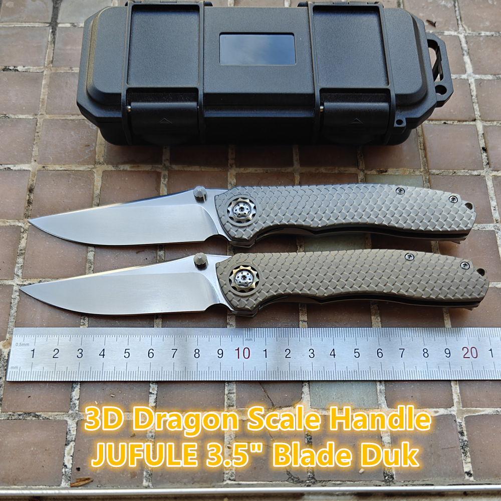 Pocket Knife Ceramic - JUFULE 新型 DUK ドラゴンスケール コンタードチタンハンドル セラミックベアリング