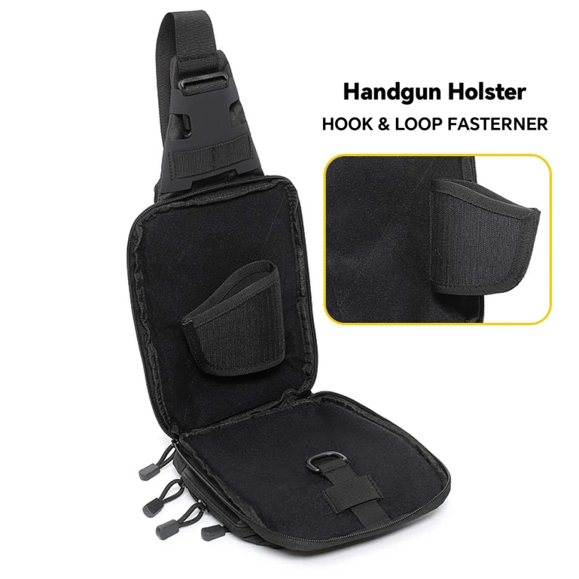 タクティカルスリングバッグ 隠しキャリー クロスボディガンバ - Edc Concealed Carry Bag のレビューと価格