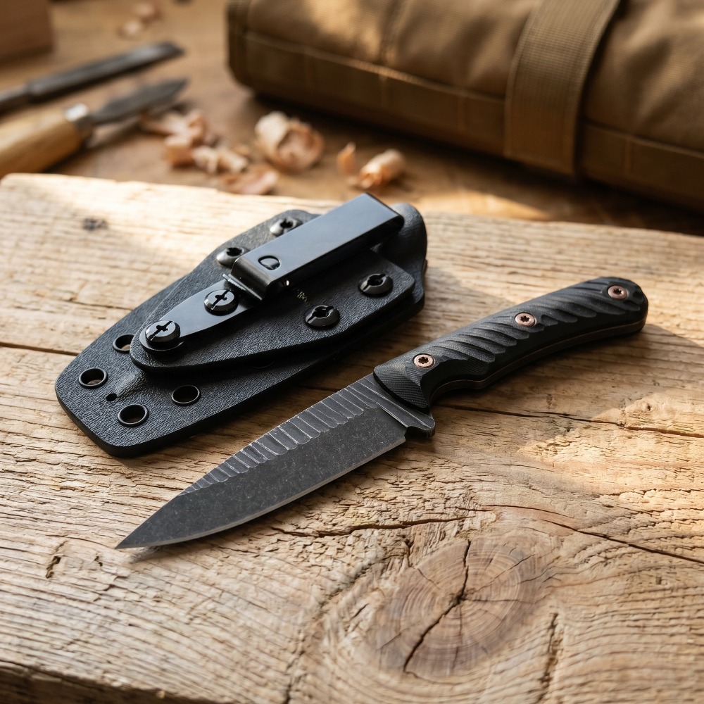 フルタングブッシュクラフトナイフ D2ブレード 滑り止めG1 - Edc Concealed Carry Knife のレビューと価格