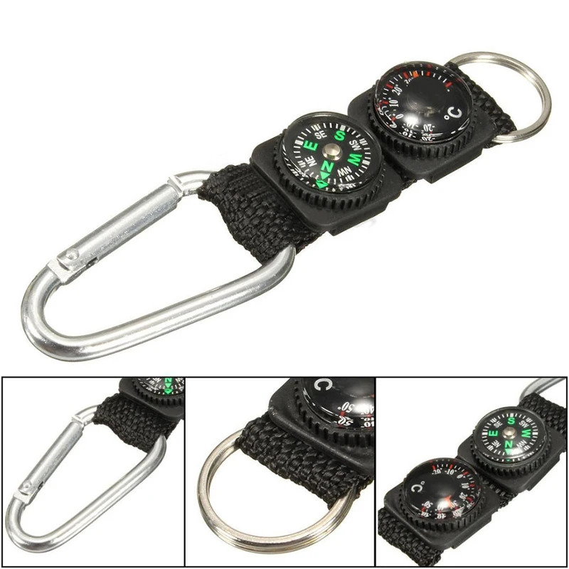 1pc ユニバーサル多機能 3 で 1 キャンプ登山ハイキン - Compass Keychain Mini のレビューと価格