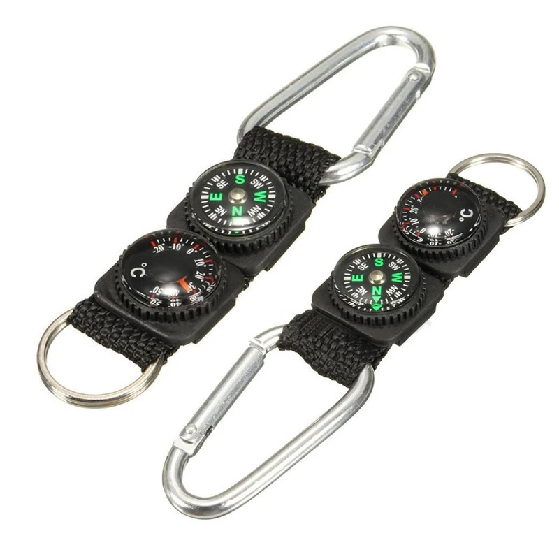 1pc ユニバーサル多機能 3 で 1 キャンプ登山ハイキン - Compass Keychain Mini のレビューと価格