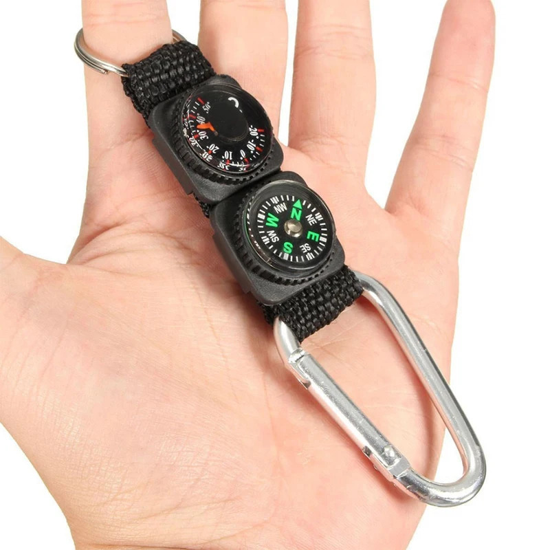 1pc ユニバーサル多機能 3 で 1 キャンプ登山ハイキン - Compass Keychain Mini のレビューと価格