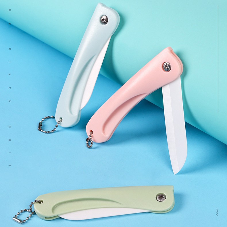 セラミックナイフキッチン小型切削工具ポータブルチェーン折りた - Pocket Knife Ceramic のレビューと価格