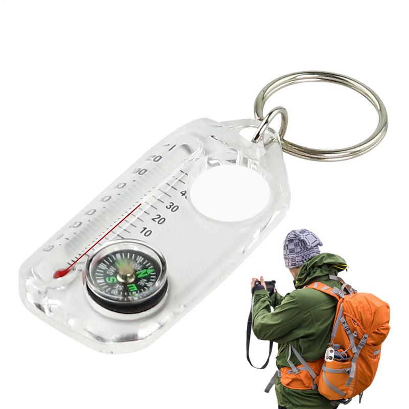 ミニキーホルダー多機能キャンプコンパス温度計屋外ガイドコンパ - Compass Keychain Mini のレビューと価格