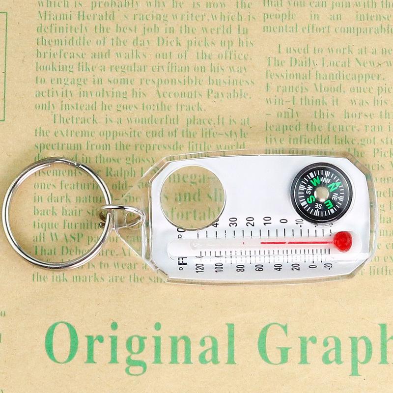 ミニキーホルダー多機能キャンプコンパス温度計屋外ガイドコンパ - Compass Keychain Mini のレビューと価格