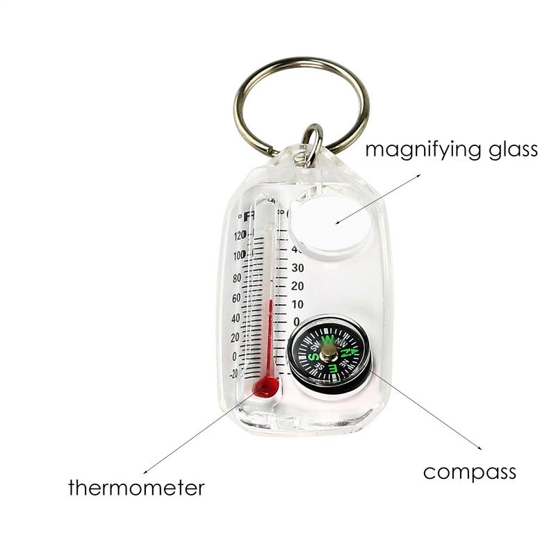 ミニキーホルダー多機能キャンプコンパス温度計屋外ガイドコンパ - Compass Keychain Mini のレビューと価格