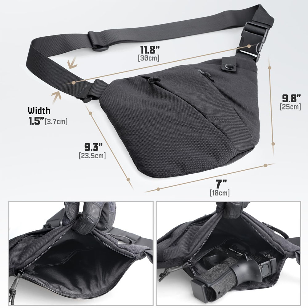 隠し戦術ピストルバッグ,メンズクロスボディバッグ,ピストルケ - Edc Concealed Carry Bag のレビューと価格
