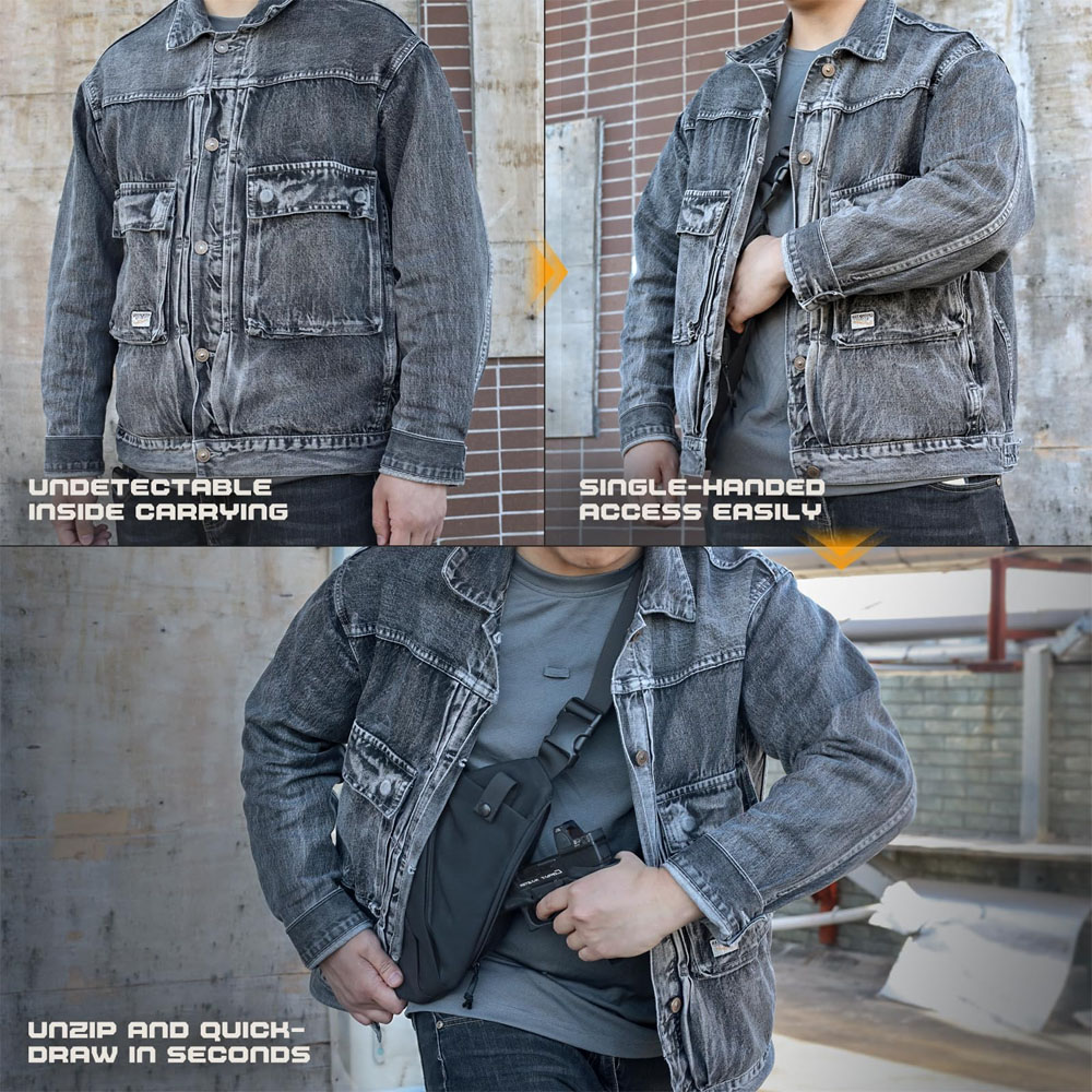 隠し戦術ピストルバッグ,メンズクロスボディバッグ,ピストルケ - Edc Concealed Carry Bag のレビューと価格
