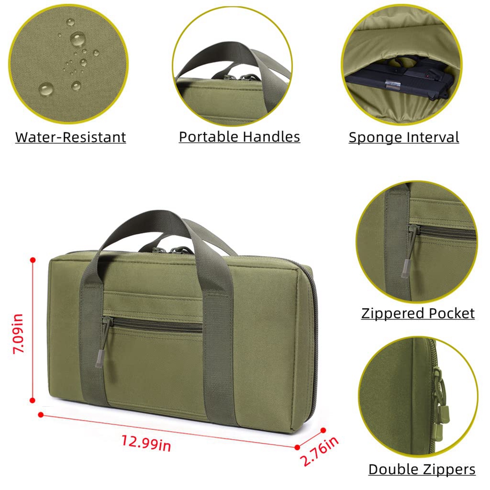 戦術的なピストルレンジバッグガンケース、ハンドガンと持ち運び - Edc Carry Gun のレビューと価格