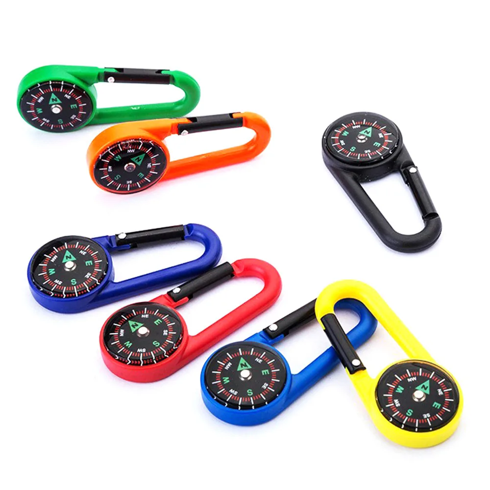 屋外コンパスカラビナミニキャンプキーホルダー登山ハイキングバ - Compass Keychain Mini のレビューと価格