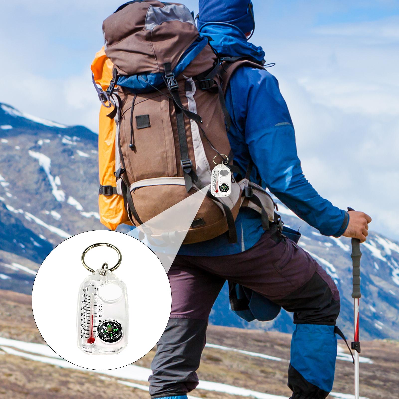 3in 1ポケットサバイバルコンパス多機能ミニキーホルダーキ - Compass Keychain Mini のレビューと価格