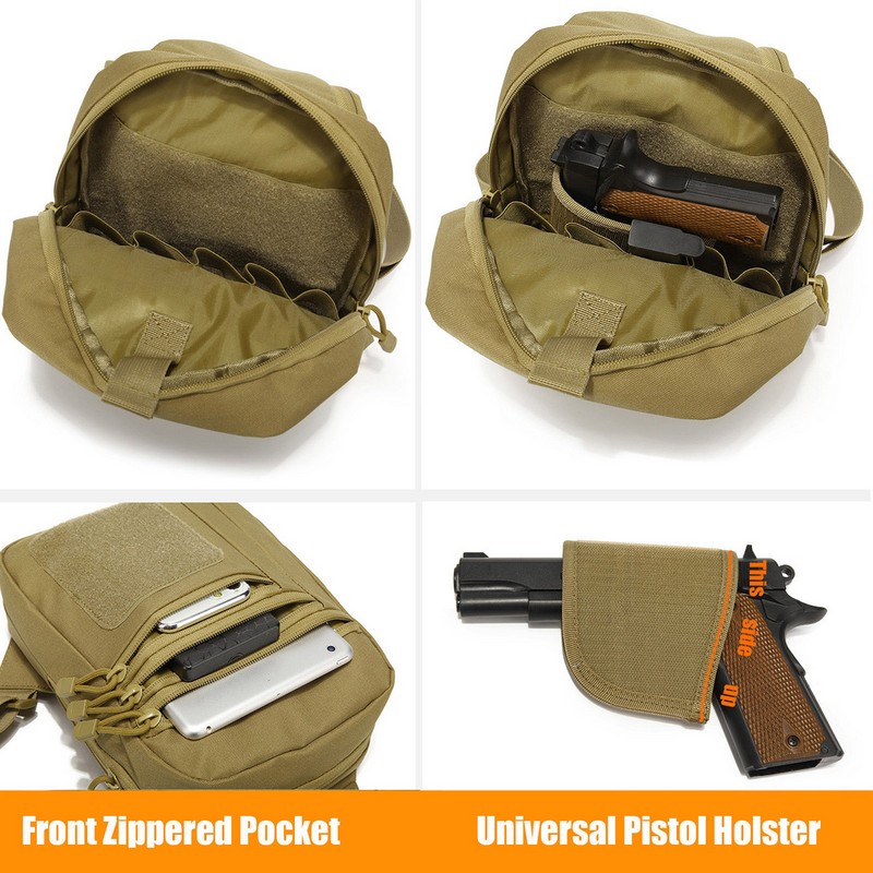 新しい戦術的なチェストバッグピストルホルスター隠し銃キャリー - Edc Carry Gun のレビューと価格
