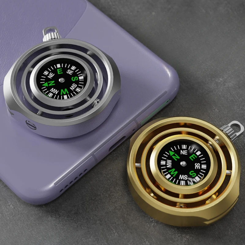 ミニコンパス指先フィジェットローラーキーホルダー回転フライホ - Compass Keychain Mini のレビューと価格