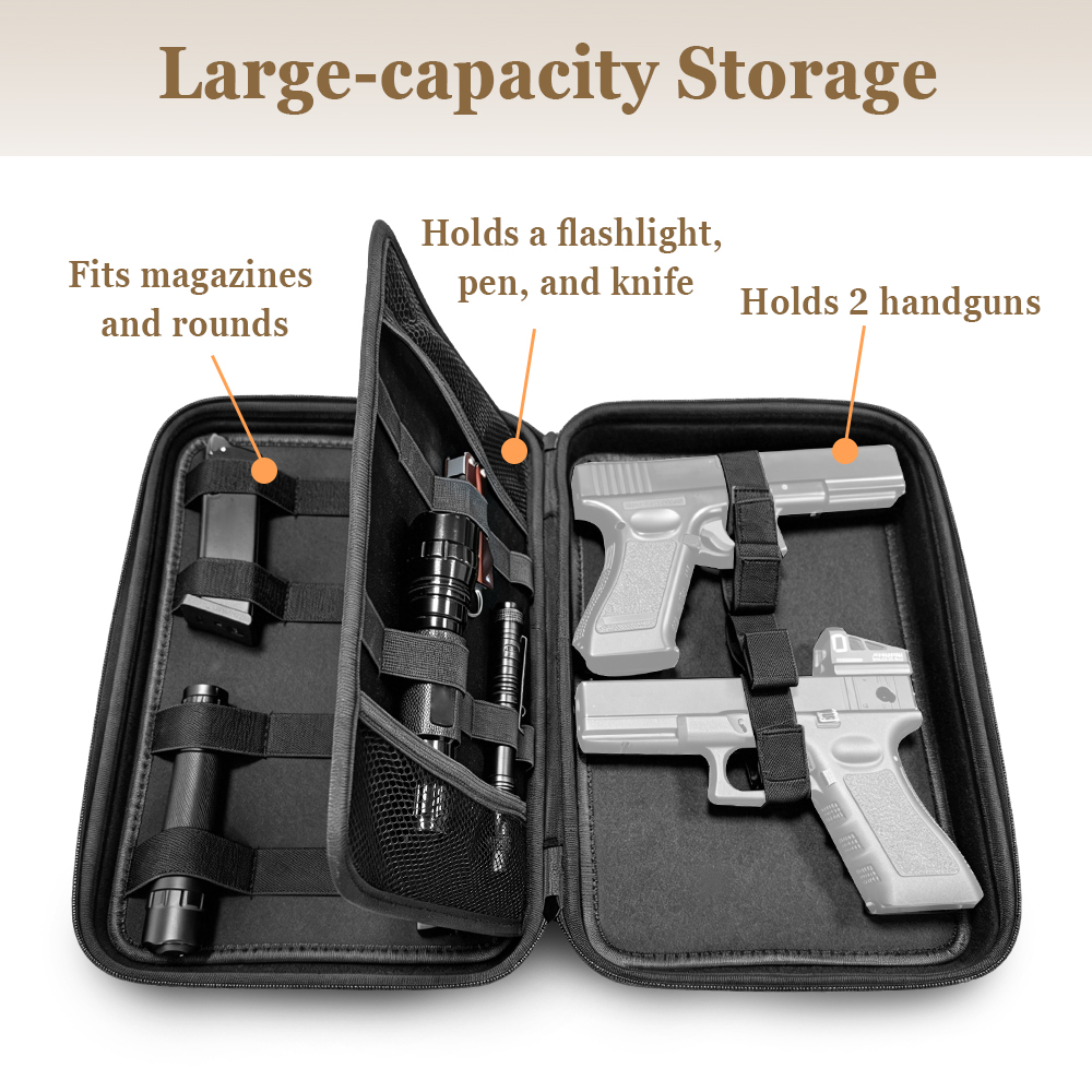 戦術的なピストルガンケースデュアルガン収納バッグ隠しキャリー - Edc Concealed Carry Bag のレビューと価格