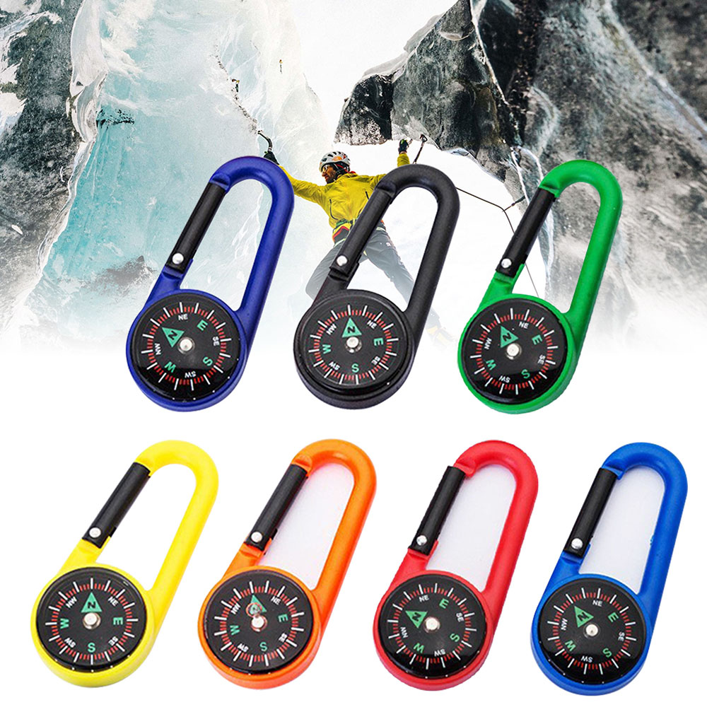 屋外コンパスカラビナミニキャンプキーホルダー登山ハイキングバ - Compass Keychain Mini のレビューと価格