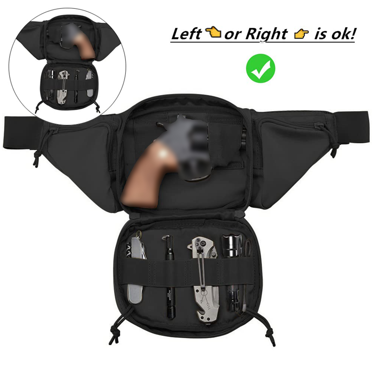 戦術的なファニーパックガンホルスター隠しキャリーピストルウエ - Edc Concealed Carry Bag のレビューと価格